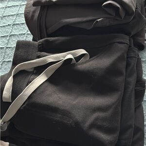 Black scrub pants with Light Gray Drawstring